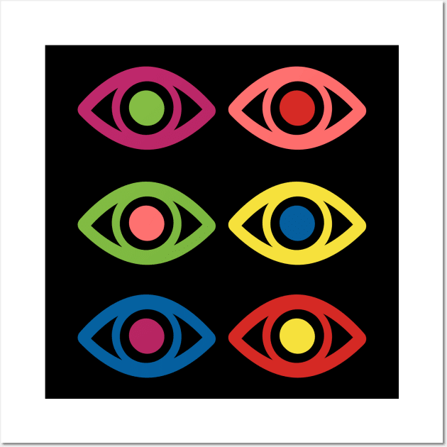 Multicolored Eyes Wall Art by yayor